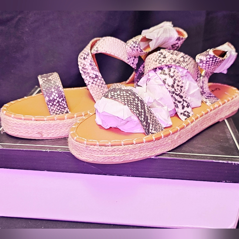 NWT Pink and Black Espadrilles with Glittery Straps